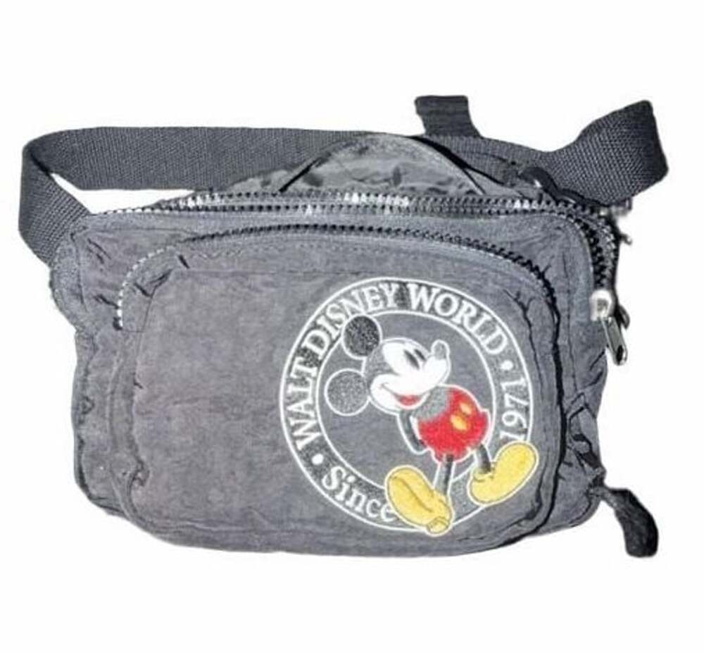 Disney Parks Mickey Mouse Walt Disney World 1971 Black Belt Bag Fanny Pack